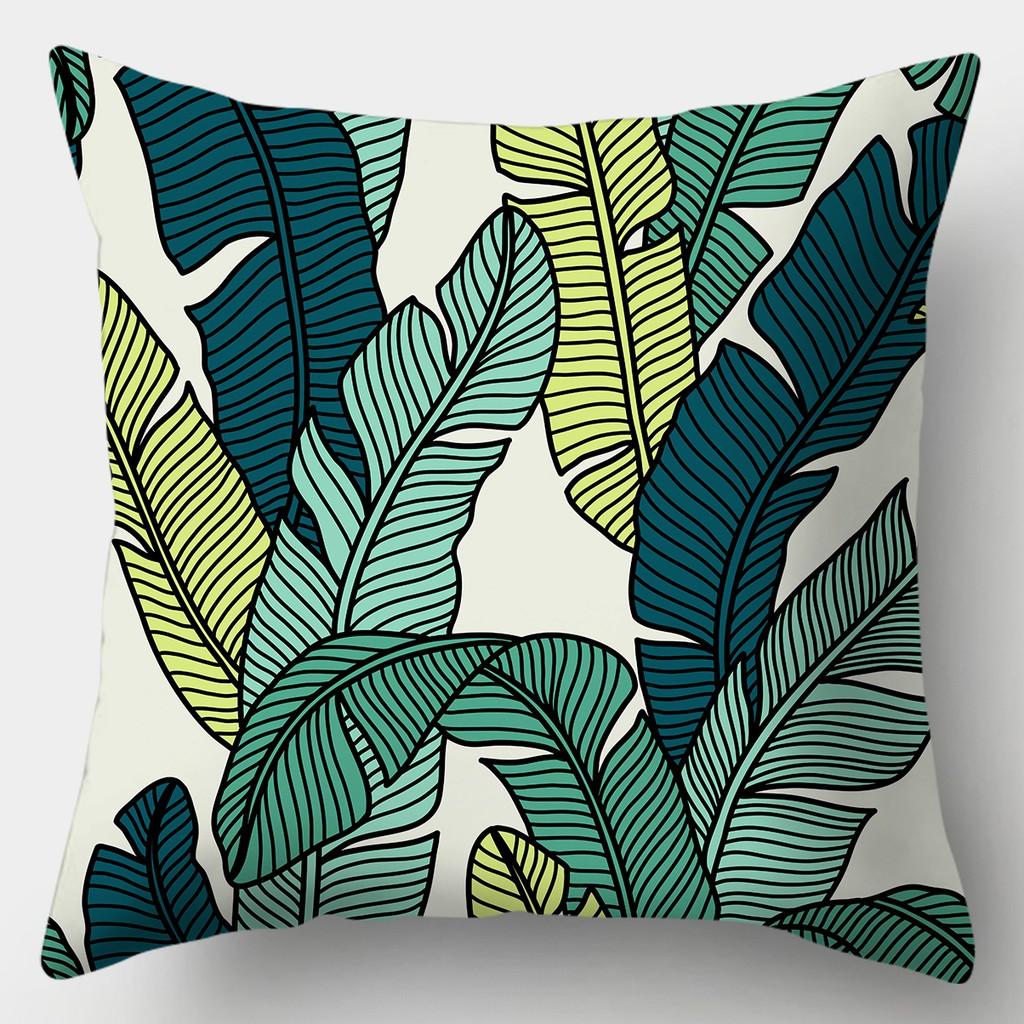 Наволочка серии с узором листьев 45 см X 45 см, квадратная наволочка для дивана, креативная наволочка с растением