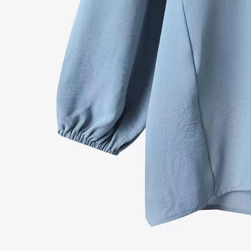 Женский костюм больших размеров с длинными рукавами и брюками-рубашкой на осень