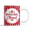 Mug - Noël Clément Rouge - Double-Sided Print - Dishwasher Safe - 325 Ml