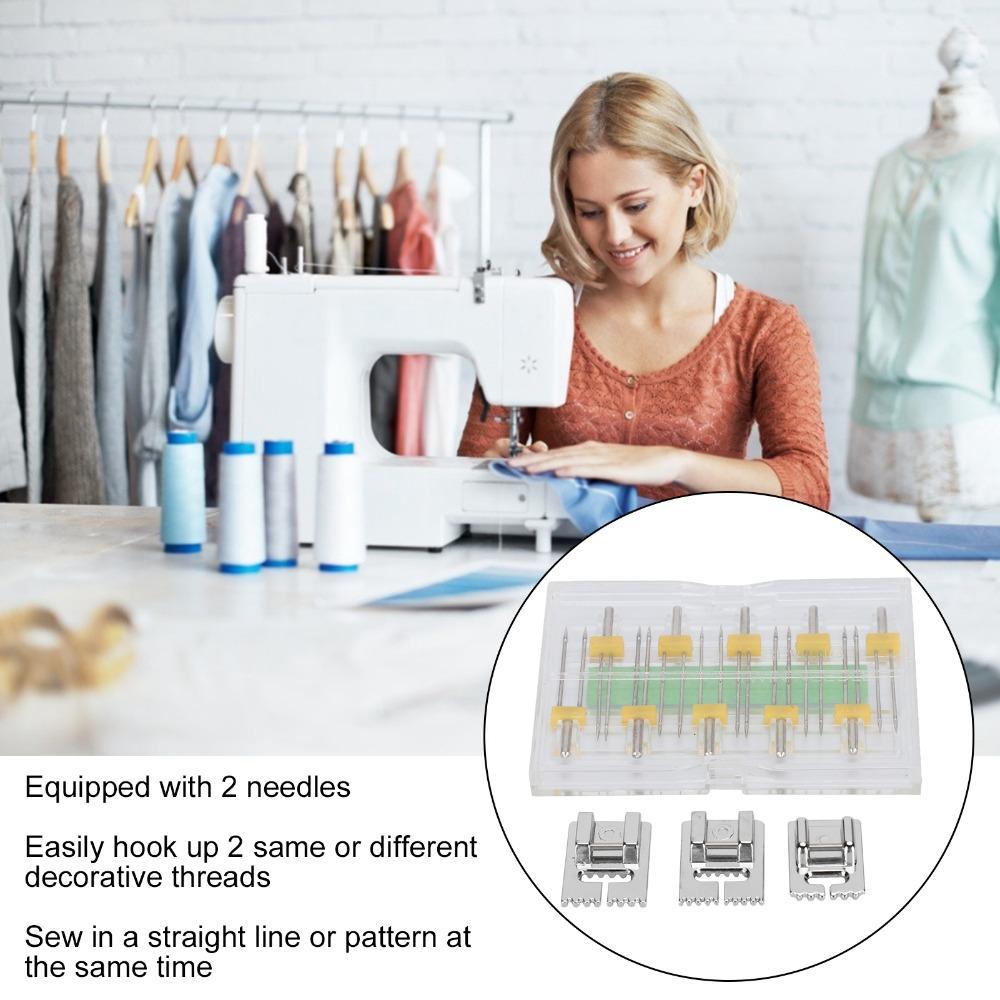 Plastic Double Needles Universal Presser Foot Twin Needles  Household Sewing Machine