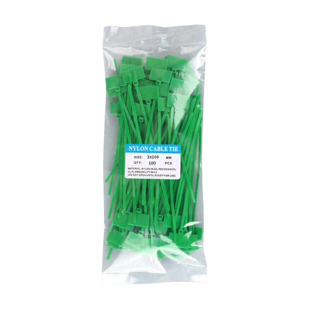 100pcs Easy Mark Cable Ties Colorful Style Nylon Ties Zip Tie Plastic Label Regular Tagging