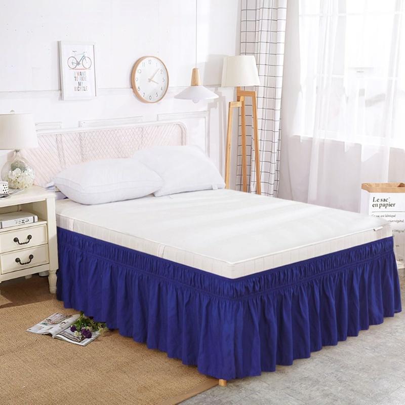 Solid Color Elastic Bed Skirt Elastic Built-in Bed Apron
