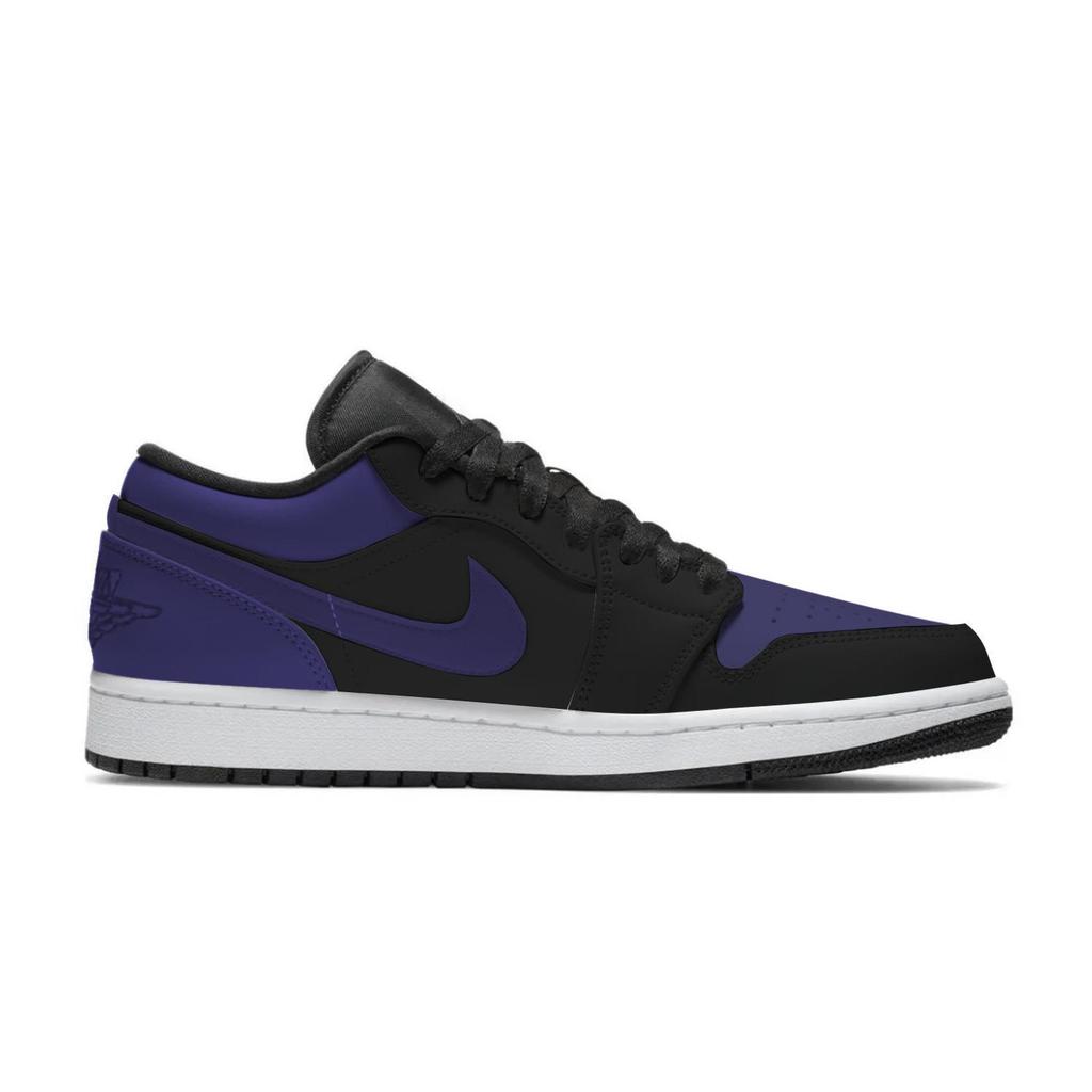 Jordan Air Jordan 1 Gift Box Abrasion Resistant Low top Vintage Basketball Shoes Unisex Black Purple 553558-165(Team701-F-B)