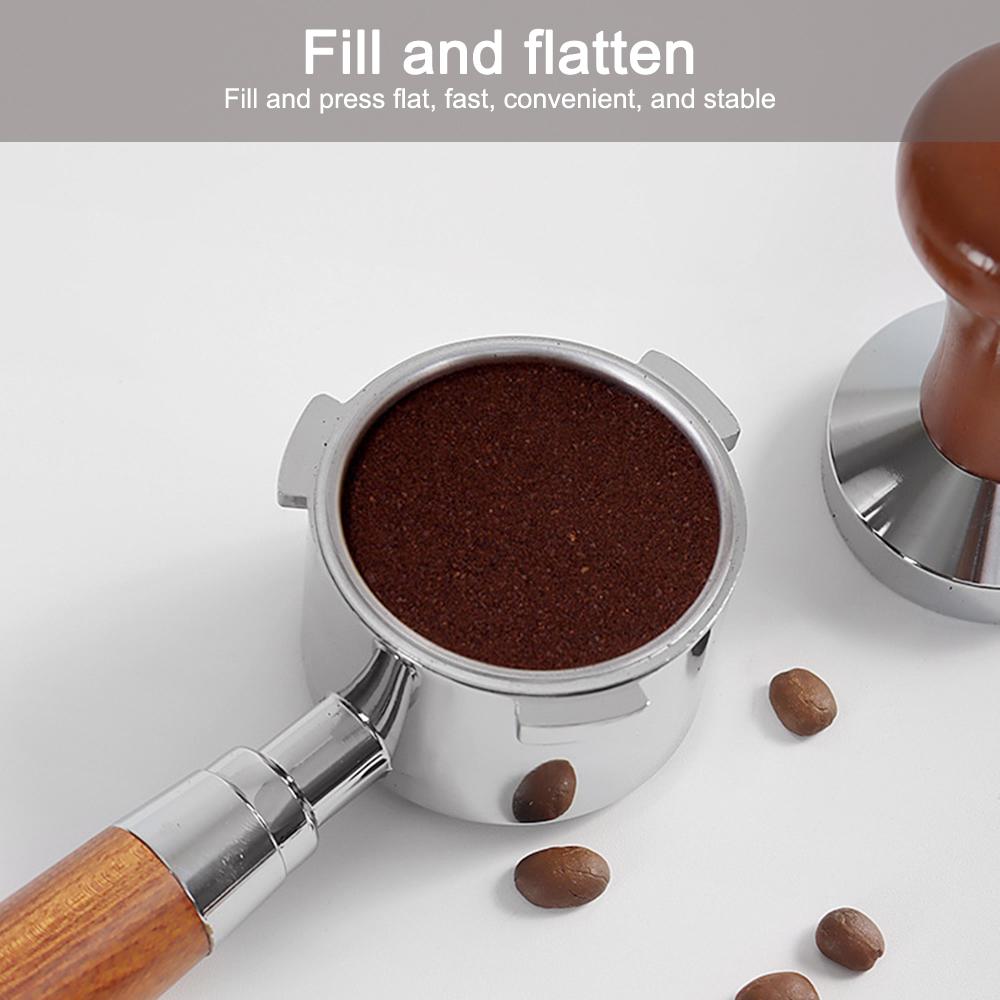 Кофейный пресс для порошка, молоток для домашней кухни, кофейная утварь, деревянный пресс для порошка + нержавеющая сталь, подходит для чайников мокко