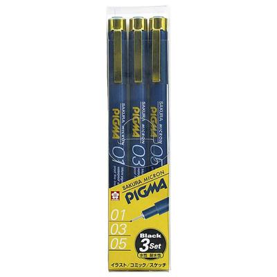 Sakura Crepas pen Pigma black набор на водной основе 3 предмета ESDK-3A