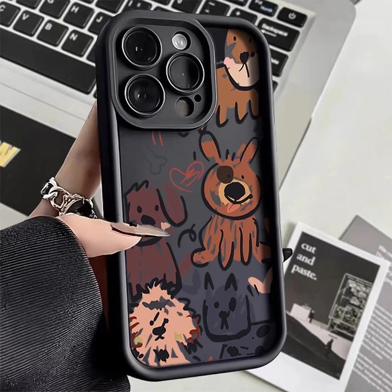Мягкий чехол с забавными кошками и граффити для собак для iPhone 11, чехол для iPhone 15 Pro Max, чехлы для iPhone 14 13 12 Pro Max XR X XS 7 8 Plus SE 2, чехол