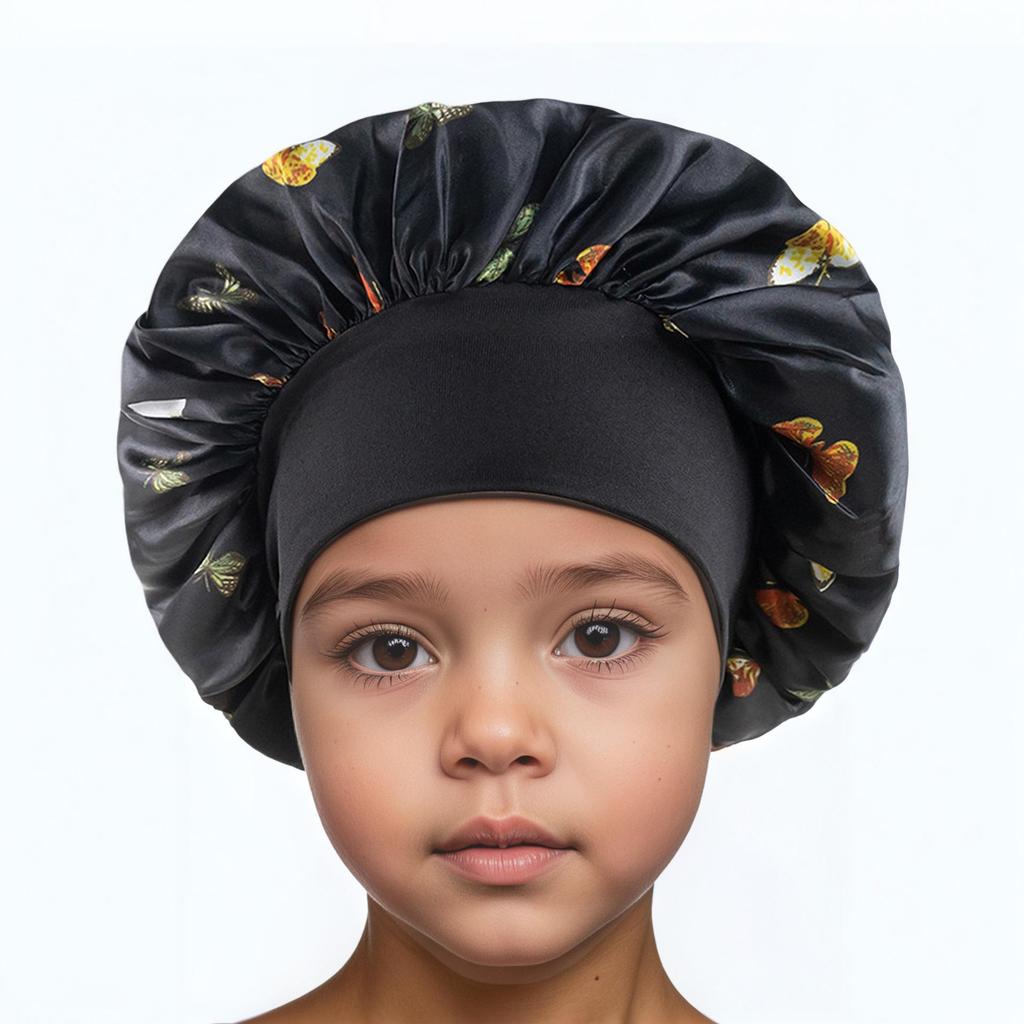 Children's Satin Sleep Cap - Soft Elastic Silk-like Hair Care Hat