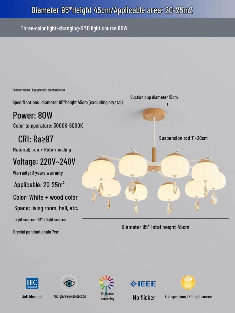 Скандинавская современная светодиодная деревянная люстра – Японский стиль, удобный для глаз дизайн птицы для гостиных и ресторанов
