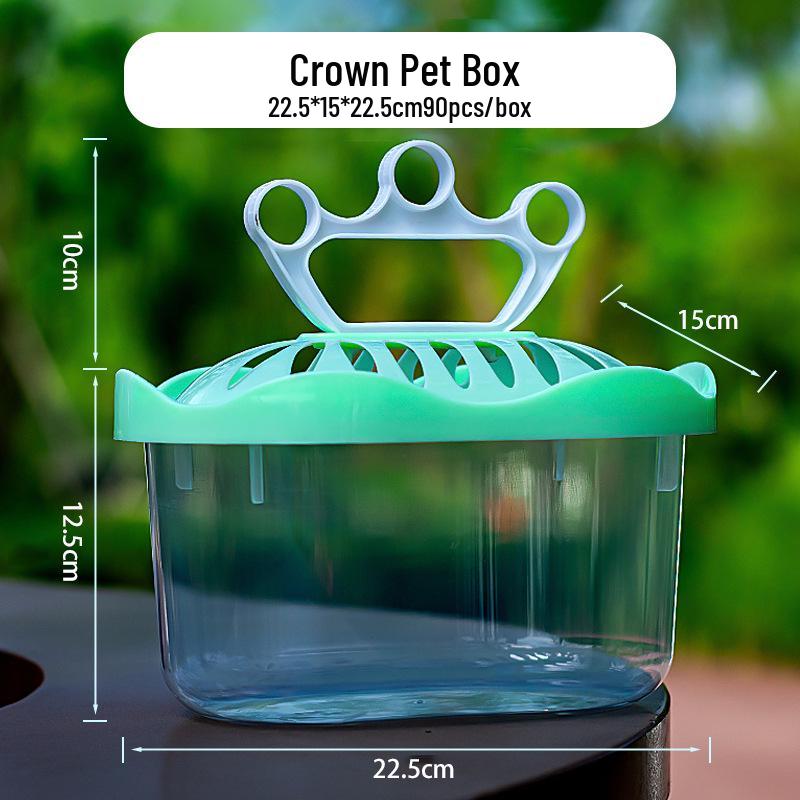 Прозрачный ручной бокс для разведения питомцев: Большой, Средний, Маленький - Аквариум для черепах, Контейнер для золотых рыбок, Закрытая клетка для хомяка