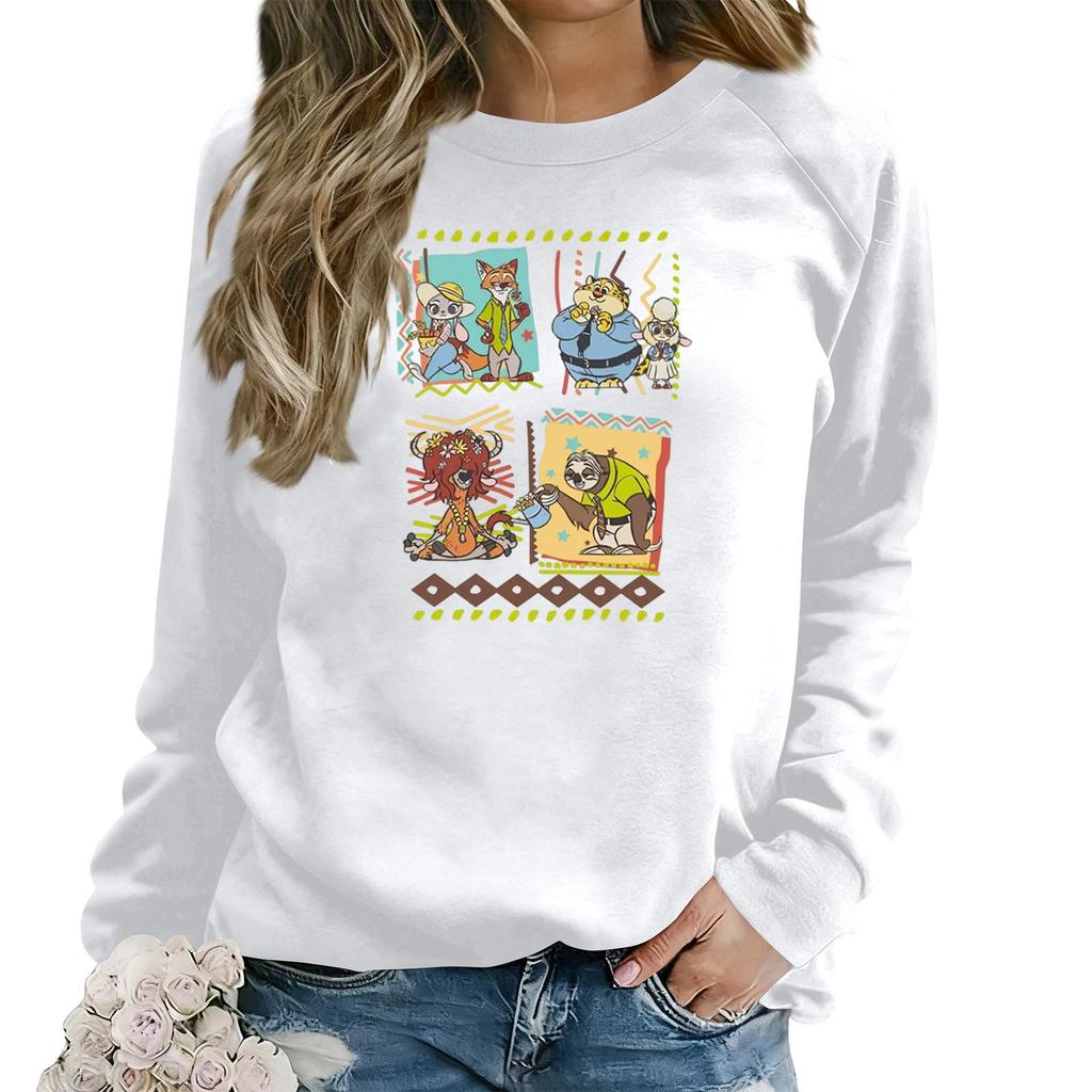 Women's Fashion Casual Long Sleeve Loose Printed Sweatshirt
