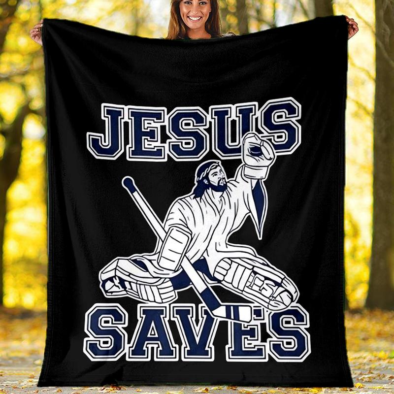 ice hockey Theme Printed Blanket - Perfect for Couch, Bed, Travel & Outdoor Use | Machine Washable, Cozy & Durable.