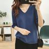 2025 Summer V-Neck Knit Short Sleeve Women's Slimming Top