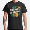 Футболка с принтом баскетбола и ананаса размера плюс S-3XL, мужские топы, модная одежда, футболки