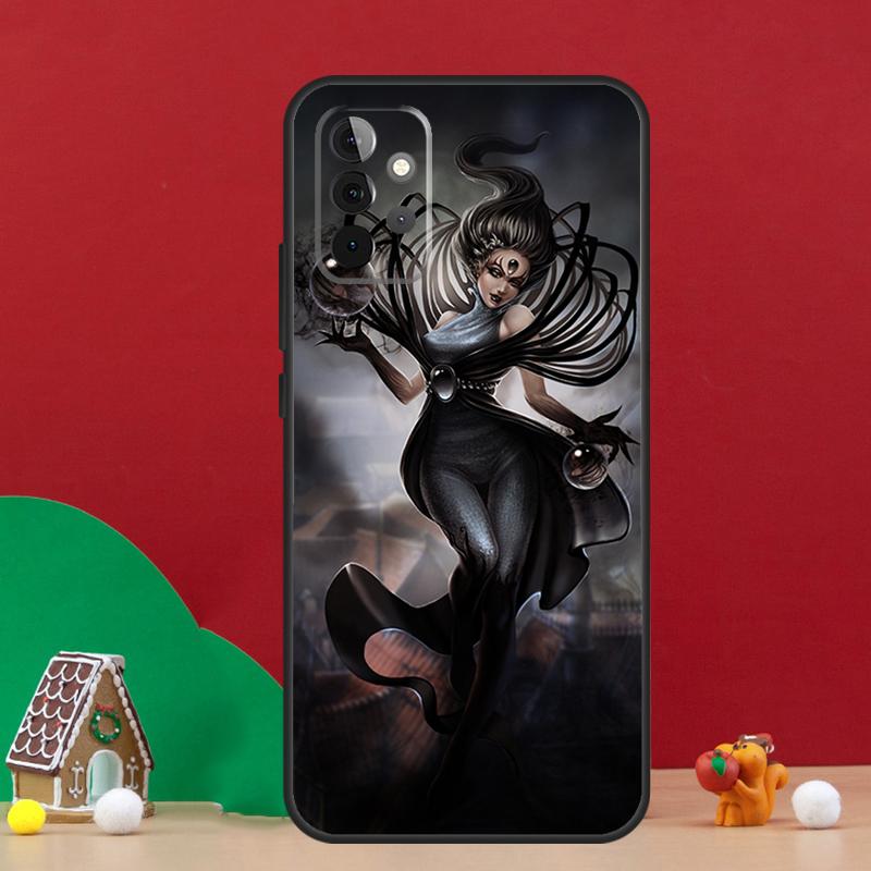 Чехол-страшилка Лунная Ведьма для Samsung Galaxy A54 A06 A16 A26 A36 A56 A53 A32 A52 A33 A13 A55 A35 A15 A14 A34 A17