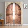 Винтажные деревянные дверные проемы, тюлевые шторы для украшения гостиной, современная шифоновая прозрачная вуаль, занавеска для кухни, спальни
