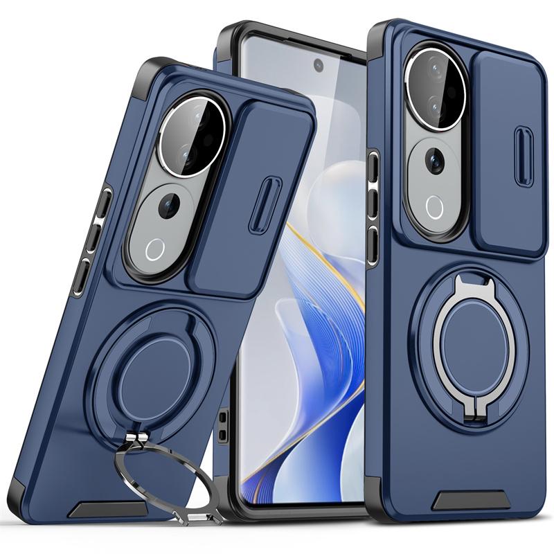 Funda For Vivo V40 Pro 5G Case Magnetic Metal Ring Stand Armor Cases For Vivo S19 Pro V 40 VivoV40 Pro V40Pro Lens Protect Cover