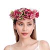 Rose Crown Flower Garland Headband Hair Garland Floral Headdress Halo Bohemian Party Wedding