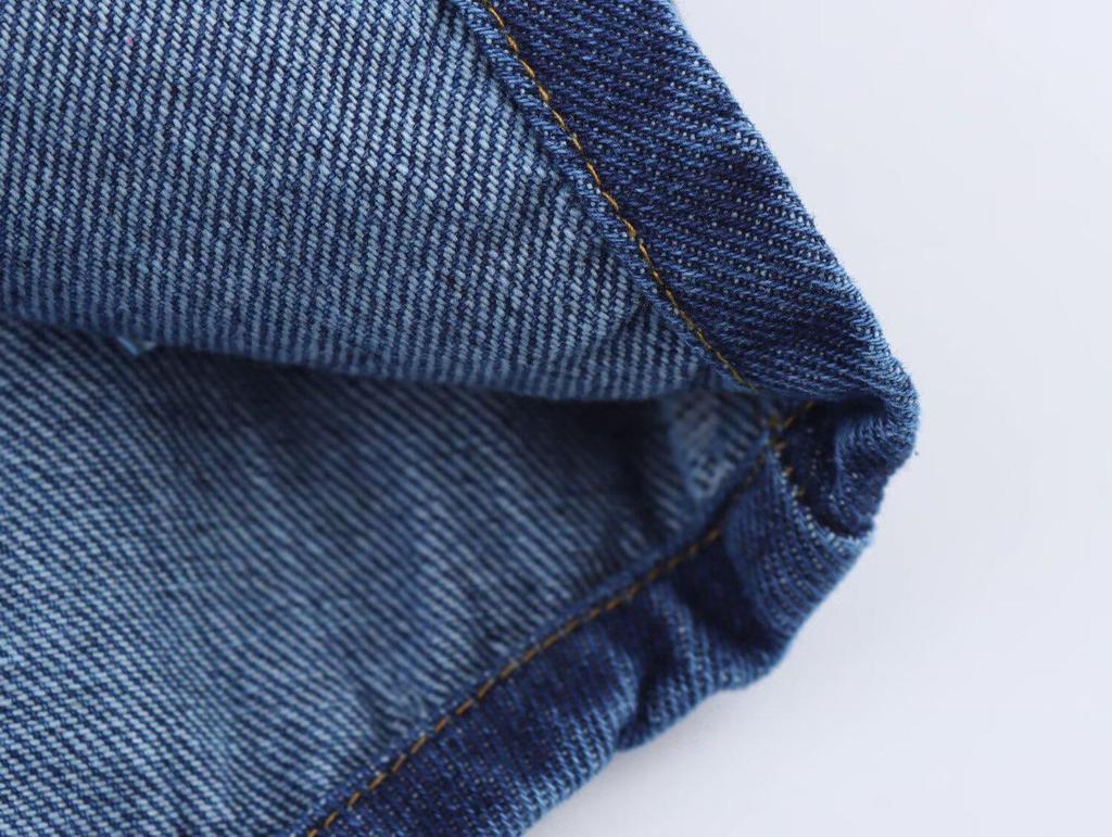 Весна 2025 Женская джинсовая куртка-рубашка европейского и американского стиля с длинными брюками