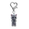 Cute Flocked Cat Keychain Three-Dimensional Love Phone Pendant Headphone Case Charm Bag Decor Car Key Ring Jewelry Gift