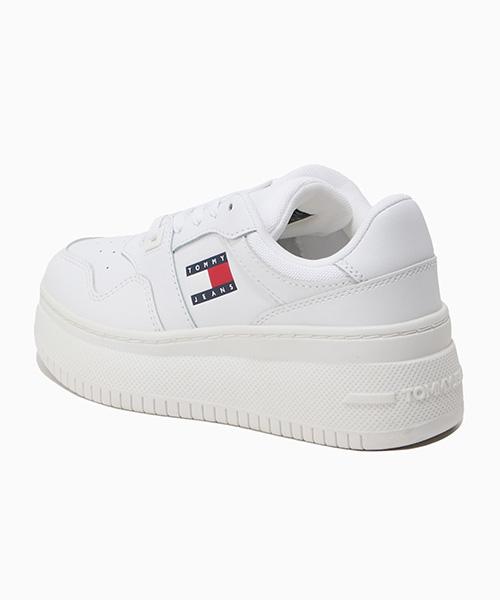 Tommy Jeans Meg Платформа Кожаные Кроссовки - Белый (T52F1Arsc54Jt1Ybs)