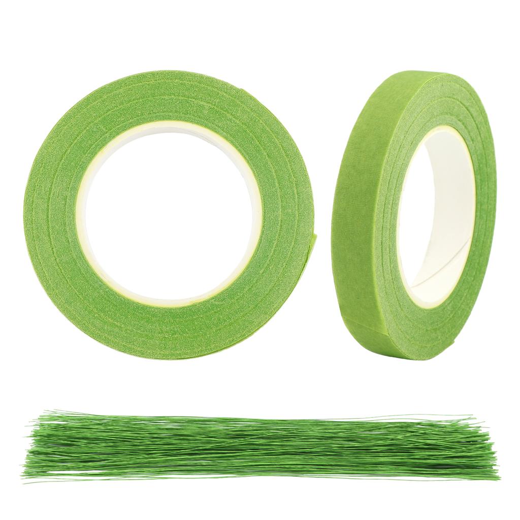 Зеленый набор для цветочной композиции своими руками, гибкие ленты, 2 рулона, 200 шт., флористические проволочные стебли