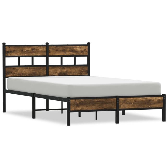 VidaXL Cadre de lit sans matelas avec tête de lit 120x200 cm, lit double, meuble de chambre à coucher, lit d'appoint, lit, 4017198