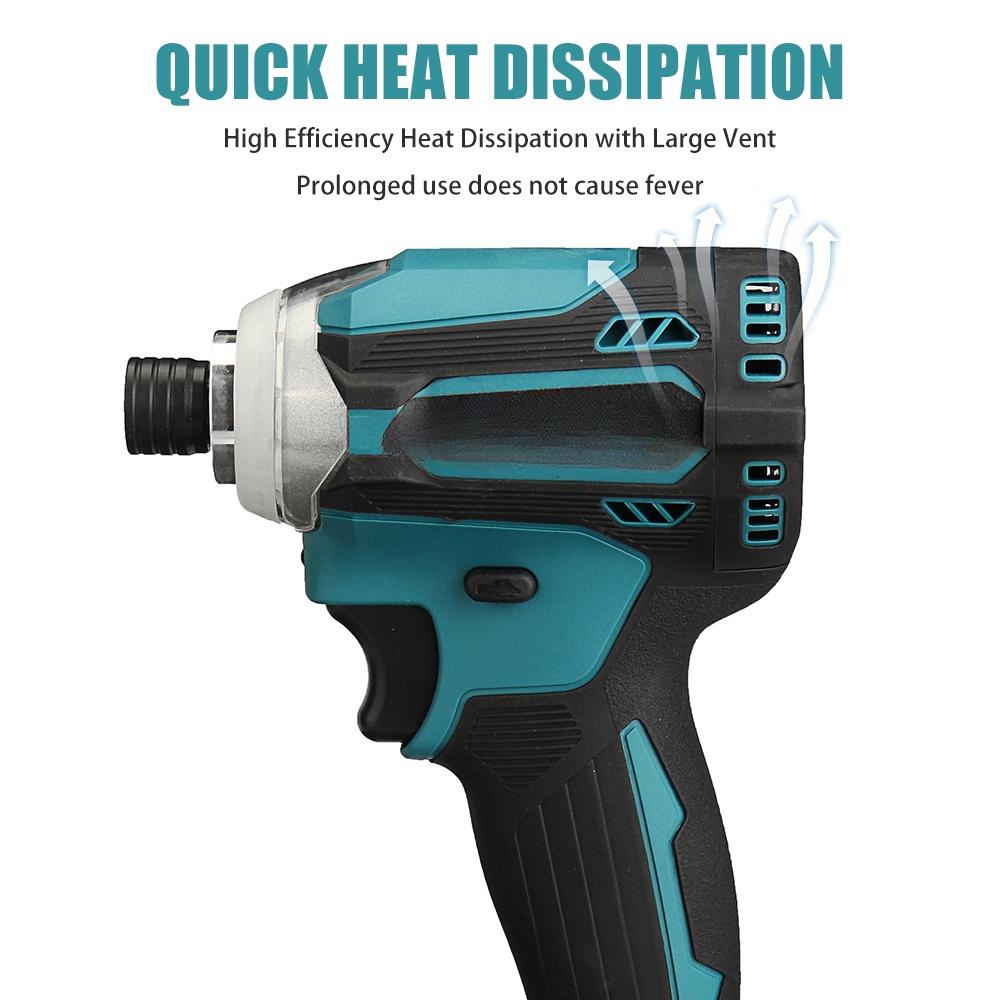 Беспроводная отвертка с 4 скоростями, ударный гайковерт 1/4, бесщеточная электрическая отвертка, аккумуляторная дрель-шуруповерт, электроинструмент, синий