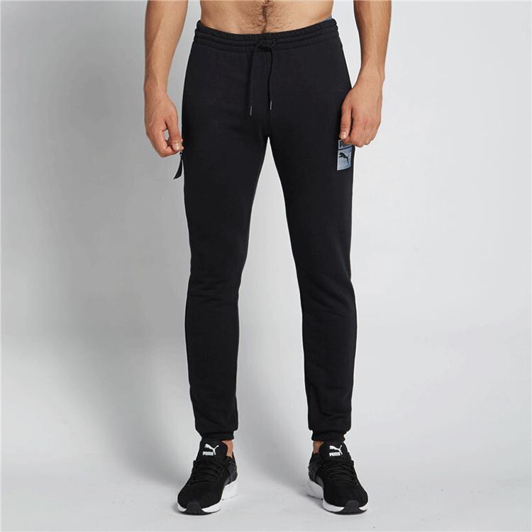 Puma Мужские вязаные спортивные штаны Черные Умеренно прямые 574916-31