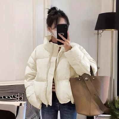 Зимнее пуховое пальто Утолщенный воротник-стойка Защита шеи Карманы Застежка-молния Ветрозащитный Сохранение тепла Повседневная верхняя одежда для холодной погоды Хлопок