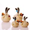1 пара нежных пасхальных кроликов с чесноком, художественные изделия из смолы, украшение для стола, фигурка, украшение, пухлый кролик, фигурка ручной работы, животное, подарок на день рождения