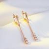 Простые длинные кулонные серьги с инкрустацией цирконием для женщин золотого цвета, индивидуальные украшения для девочек, аксессуары