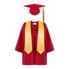 3 шт./комплект, детская выпускная форма для детского сада с кисточкой, шапочкой и шалью, V-образным вырезом, длиной до икры, длинными рукавами, застежкой-молнией, начальный выпускной халат