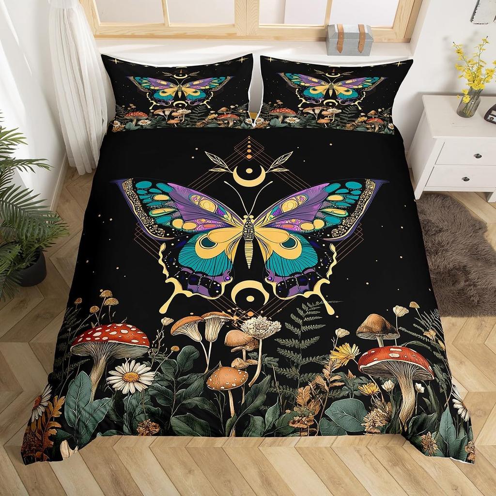 Comforter Boho Butterfly Twin Kingstar Moon Starry Sky Galaxy Bedding Set For Boy Girlcute Mushroom Daisy Flower