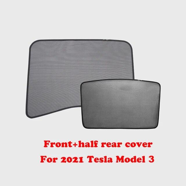 Для Tesla Model3 2017-2023Обновленные солнцезащитные козырьки на стеклянную крышу, солнцезащитный козырек Model3, передний и задний люк на крыше, лобовое стекло, просвет, слепая затеняющая сетка