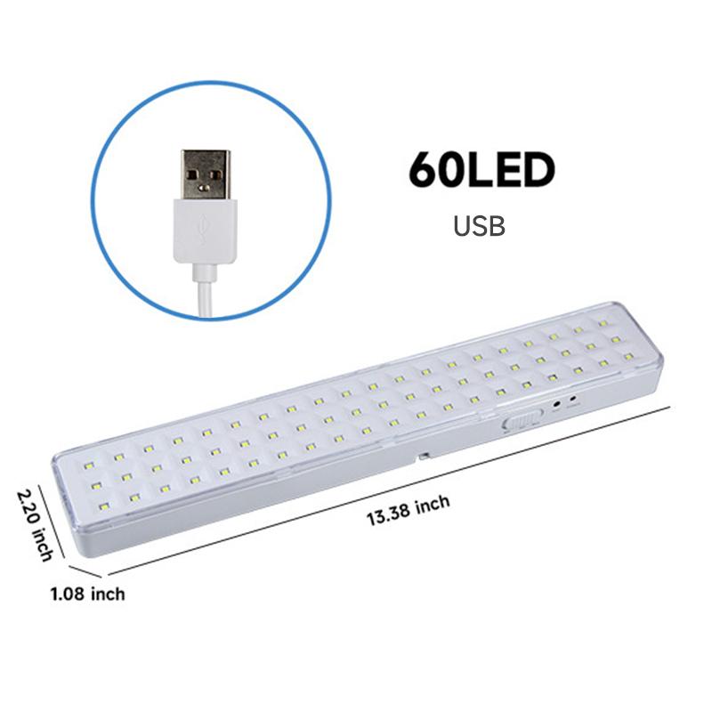 Emergency Evacuation Light 60 LEDs Handheld Fire Lamp Wall Mounted Emergency Lamps Rechargeable Lighting for Power Failure Use