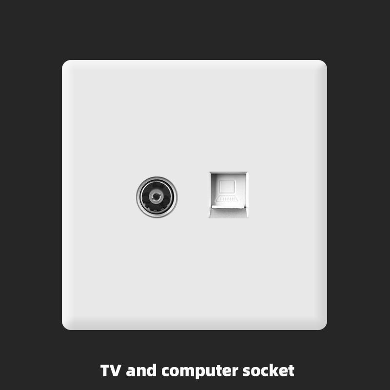 UK 13A Wall Power Socket with USB Type-c 18W Quick Charge Outlet Plug,White Universal Light Switch Double Usb Electrical Socket