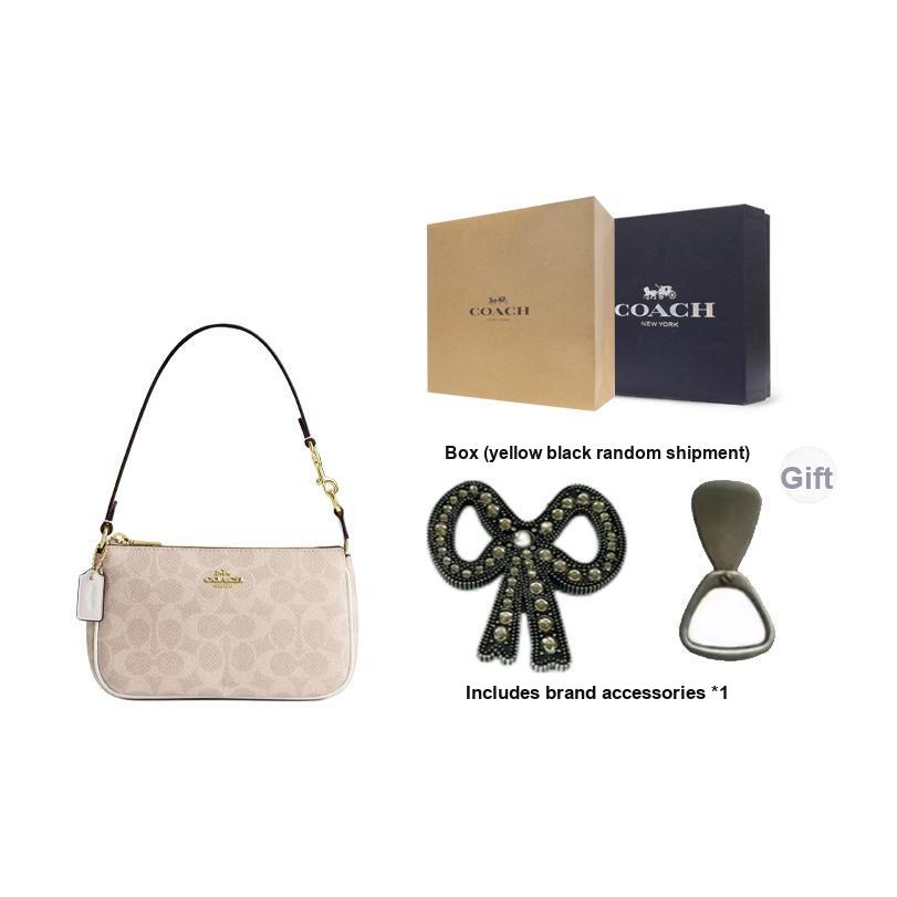 Coach Nolita 19 Классическая сумка-тоут через плечо из покрытого холста с принтом монограммы, на молнии, маленькая женская сумка, цвет Песок Меловой Белый CW426-IMXDM