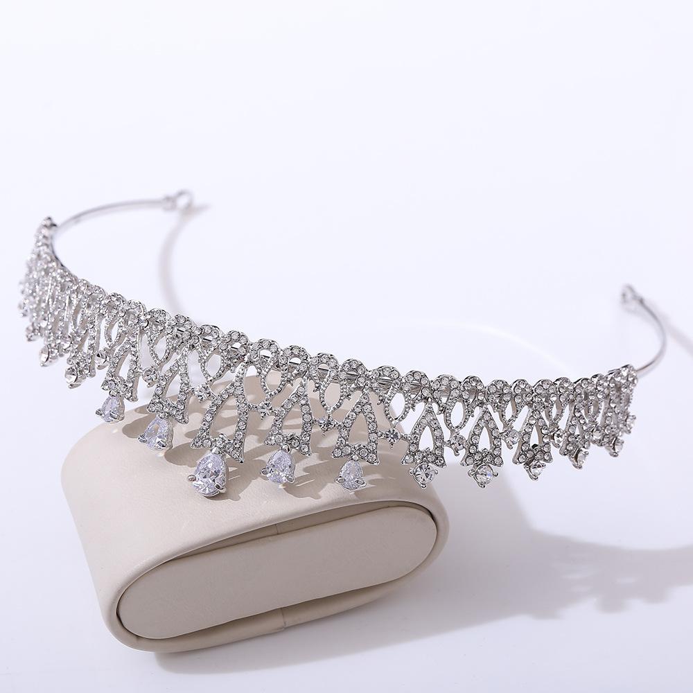 Корейские аксессуары для волос свадебная корона из циркона в форме цветка бриллиантовая тиара свадебное платье аксессуары