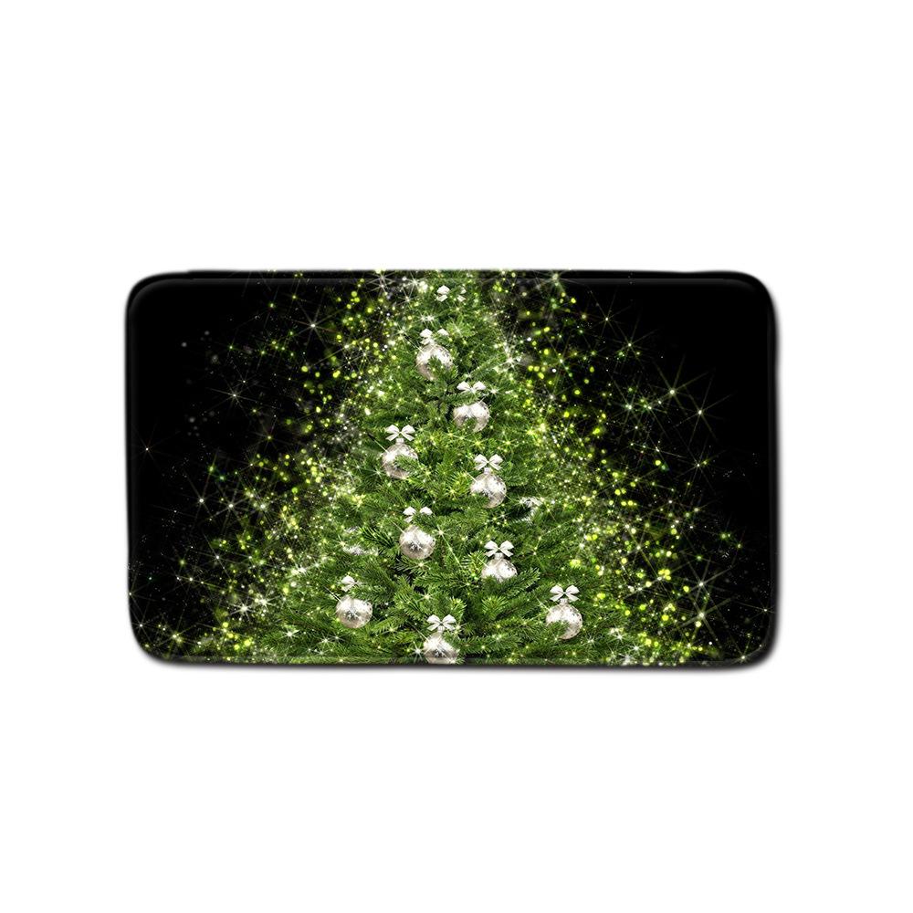 Christmas Waterproof Shower Curtain Four-Piece Floor Mat Combination Bathroom Water-Absorbing Non-Slip Carpet Door Mat Foot Mat