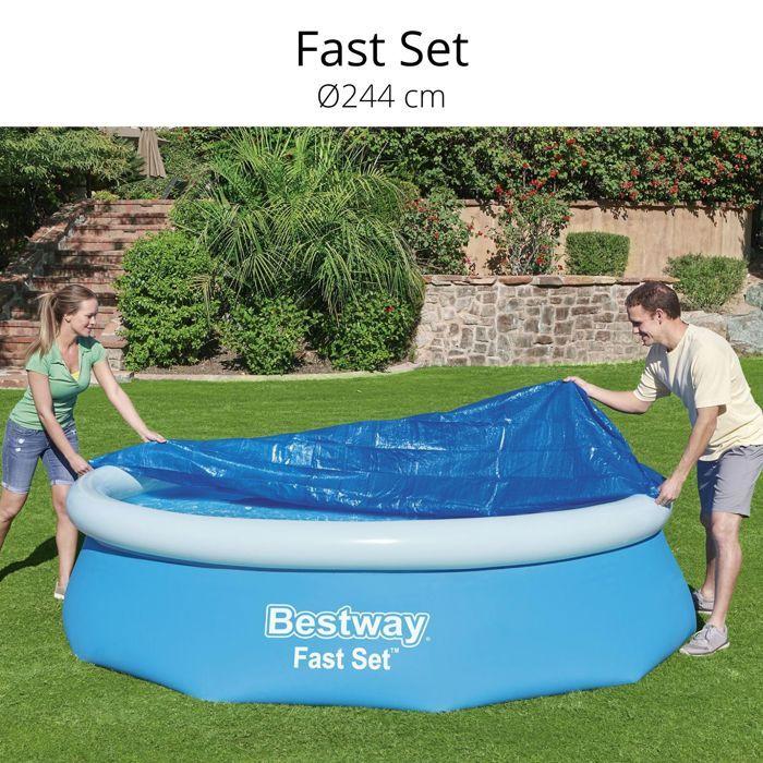 Bâche 4 Saisons Pour Piscine Bestway Fast Set Ronde 244cm - Bleu