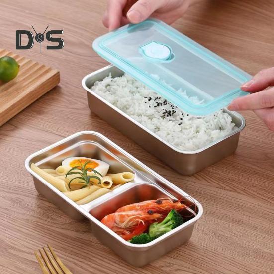 1/2 шт. коробка для закусок, двойной отсек, контейнер из нержавеющей стали, конструкция, исключающая протечки, можно мыть в посудомоечной машине, соусы, заправки, коробка