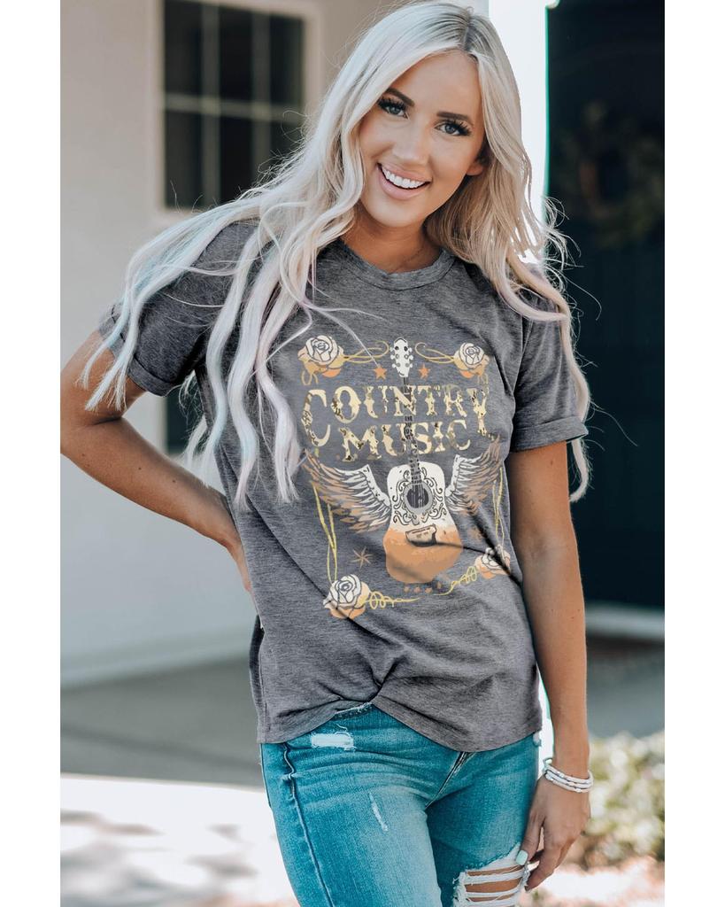 Azura Exchange Футболка с коротким рукавом и графическим принтом гитары