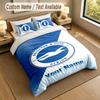 3Pcs Bedding Set Custom Name Text, 1 Sheet 2 Pillowcases Home Bed DecorBrighton & Hove Albion Football