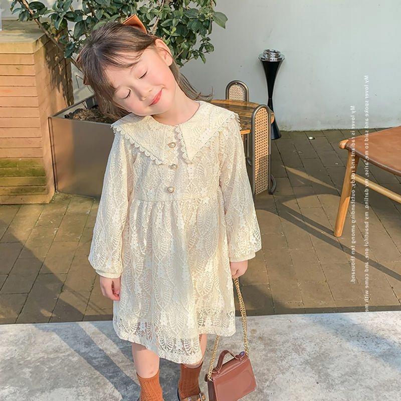 Beautiful Lace Dress Children' Dress With Buttons Girls 116/122
