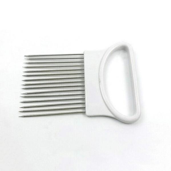 New Onion Holder Slicer Tomato Vegetable Cutter Stainless Steel Kitchen Tools AVE