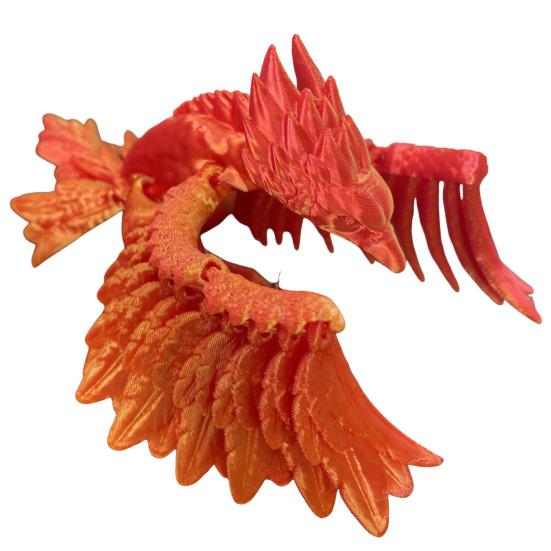 3D Printed Phoenix Figurine Movable Joints Colorful Bird Figure Articulated Animal