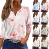 Women's T Shirt Tee Print Button 3/4 Sleeve Daily Weekend Fashion Basic V- Neck Regular Top