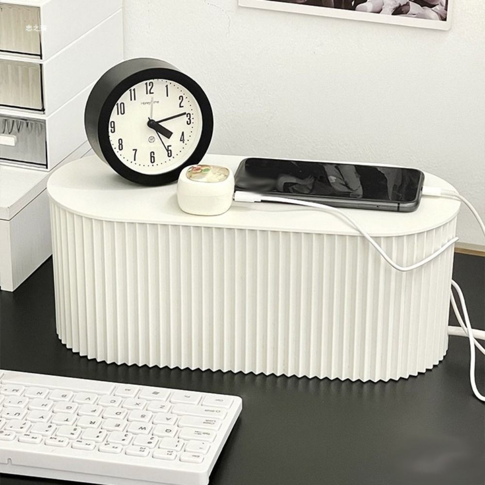 Plastic Power Line Storage Case Dustproof Wire Storage Box WiFi Router Socket Storage Box  Office