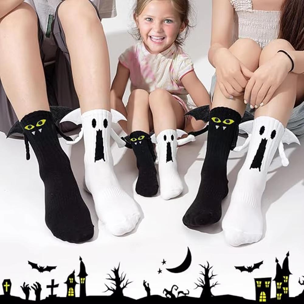 Hand-holding Design Halloween Socks Breathable Couple Socks Stretchy Magnetic Socks  Photo Prop