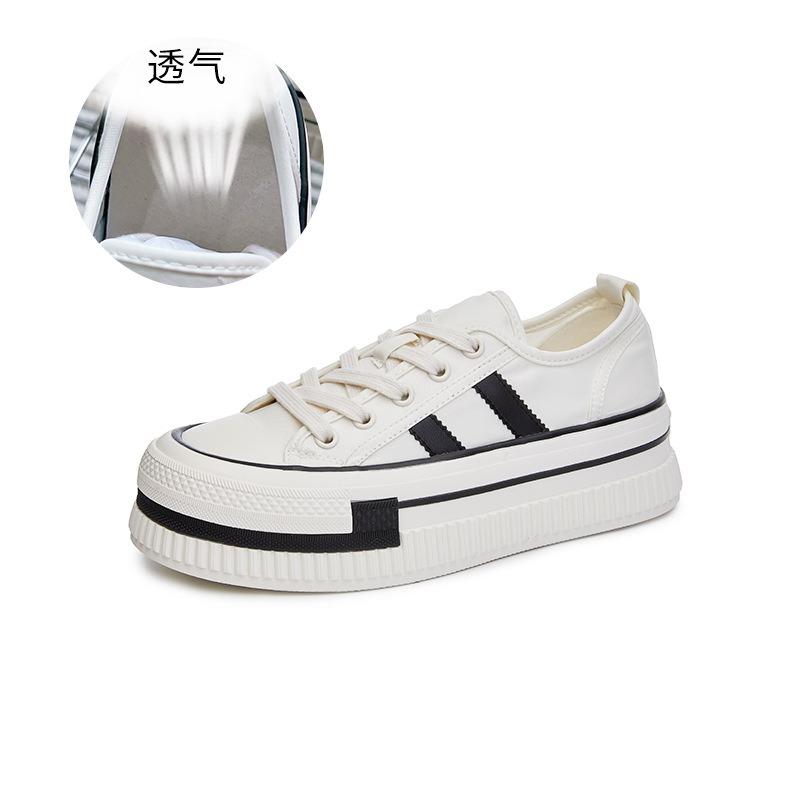 New Little White Shoes Women's Spring Platform Versatile Single Shoes Fashion Casual Shoes Muffin Biscuit Shoes Round Head Women's Shoes